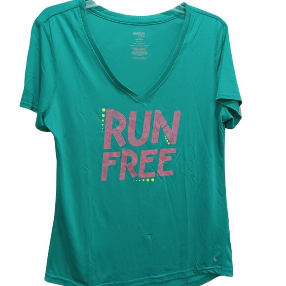 DANSKIN "RUN FREE" Graphic Semi-Fitted Dri More Top Size LARGE - Picture 5 of 8